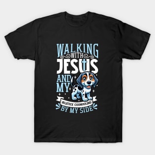 Jesus and dog - Bluetick Coonhound T-Shirt